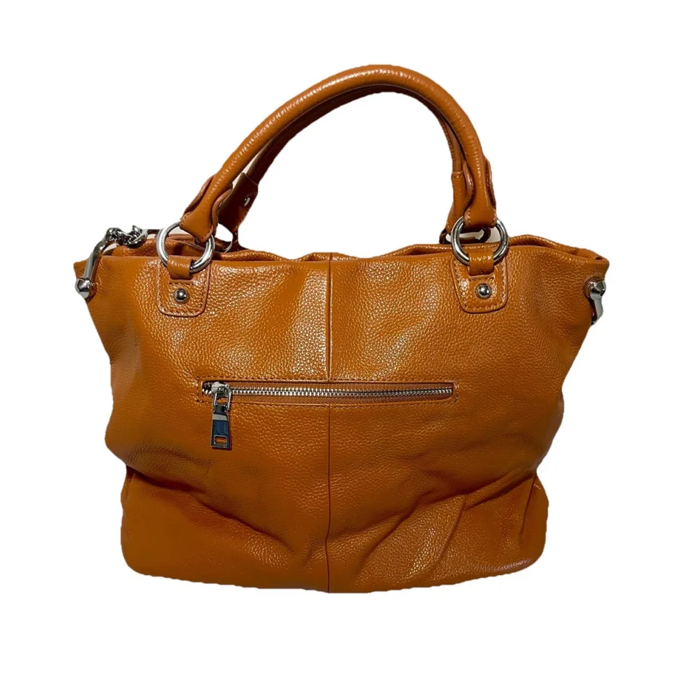 HESHE Brown Pebbled Leather Hobo Satchel Purse Tote Handbag Shoulder Bag